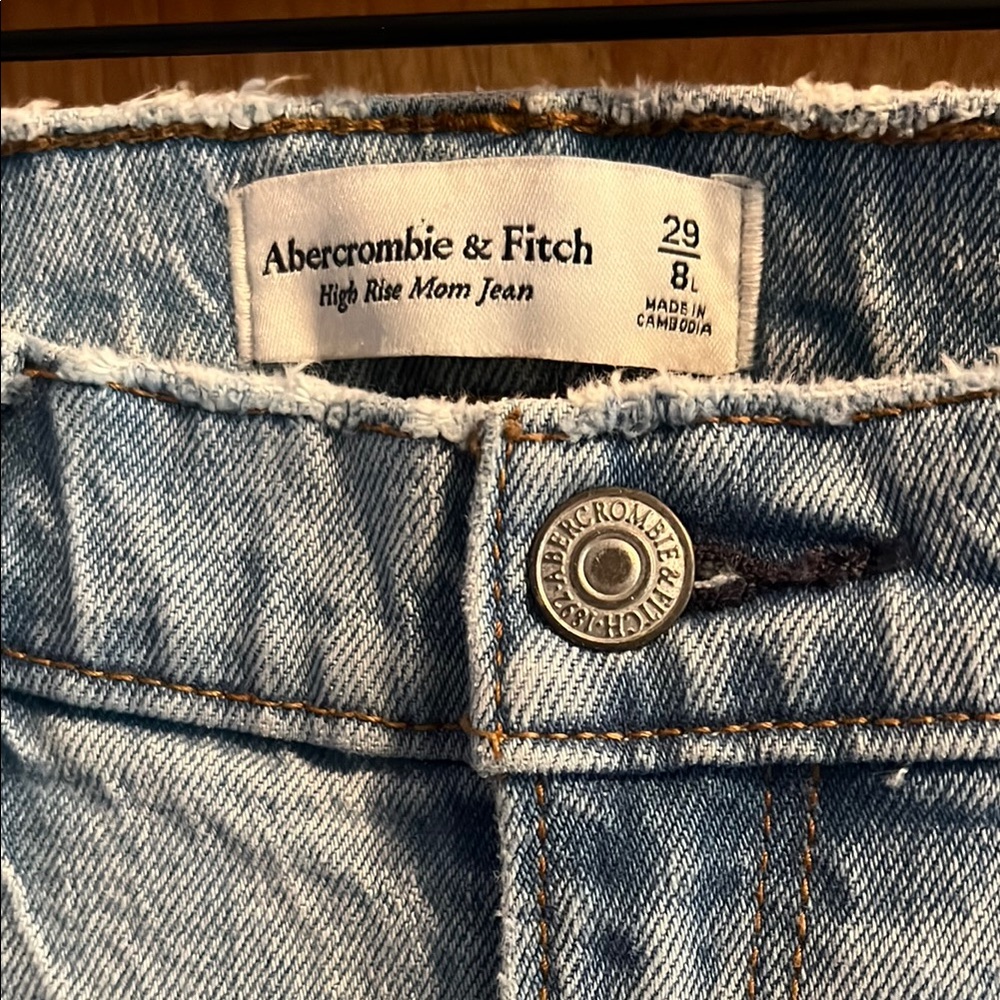 Abercrombie & Fitch High Rise Mom Jean Light Blue Denim Jeans